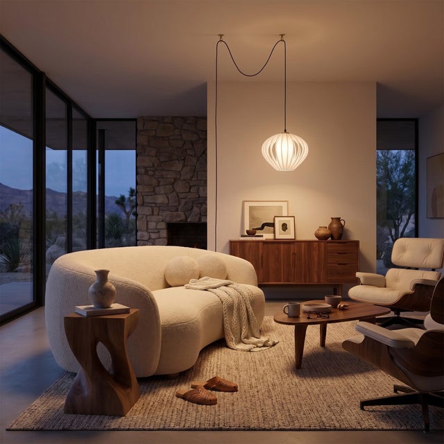 The Kit is a modern lighting solution featuring a weathered brass steel body and base, complemented by a sphere white...
