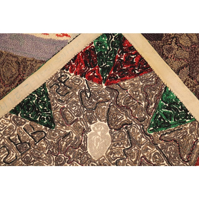 Mid 20th Century Native American Hooked Rug For Sale In New York - Image 6 of 6