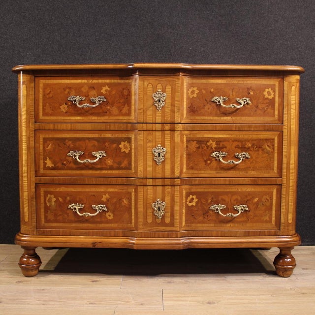 Wood Italian Inlaid Chest of Drawers, 1970s For Sale - Image 7 of 13