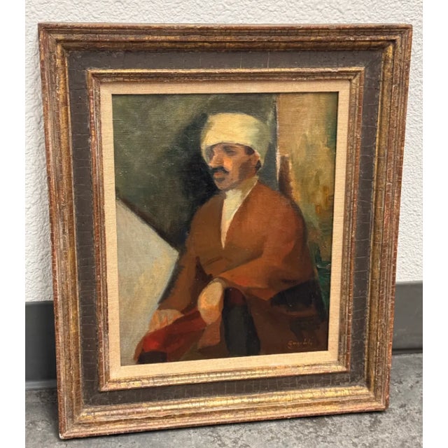 Design Plus Gallery presents an Original Oil Painting by George Luks (1867–1933). The painting depicts a seated figure...