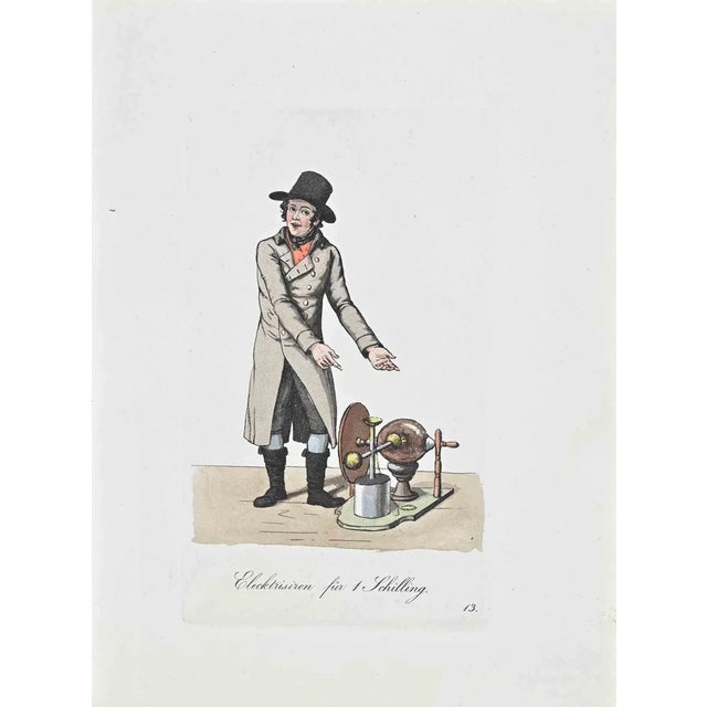 Christoph Suhr, Elecktrisiren fur 1 Schilling, Etching, 1808 For Sale