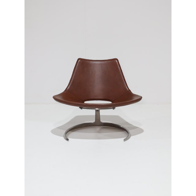 IS63 Scimitar Chair in Cognac Leather by Fabricius and Kastholm for Ivan Schlechter, 1960s For Sale - Image 16 of 16