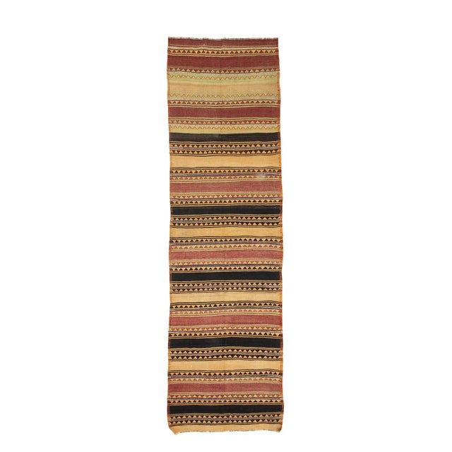 Textile Vintage Wide Turkish Kilim Runner For Sale - Image 7 of 7
