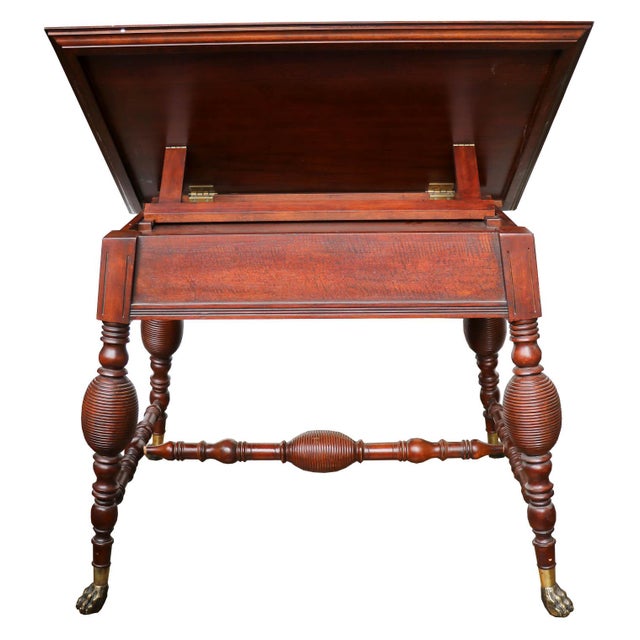 19th Century English William & Mary Style Mahogany Architect's Drafting Table For Sale - Image 5 of 10