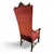 Burgundy Antique Victorian Carved Ornate Oversized Tufted Back Throne Chair Newly Reupholstered For Sale - Image 8 of 8
