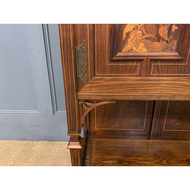 Late 19th Century Arts & Crafts Inlaid Rosewood Parlour Cabinet, 1890 For Sale - Image 5 of 18