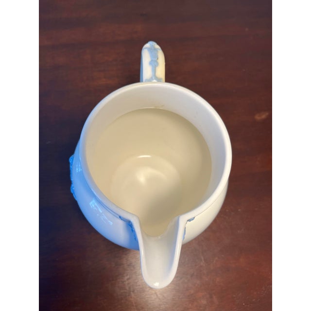1960s Vintage Wedgewood Embossed Queen’s Ware Pitcher For Sale - Image 5 of 8