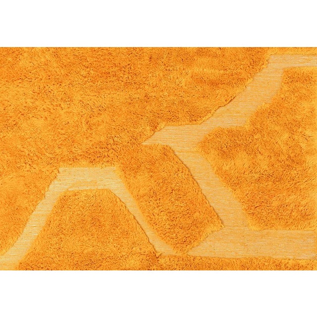 2020s Ombré Abstract Geometric Hand-Knotted Wool Rug | 9'10" X 6'6" | One of a Kind For Sale - Image 5 of 9