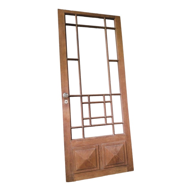 Art Deco Oak Door with Original Glazing, 1890s For Sale