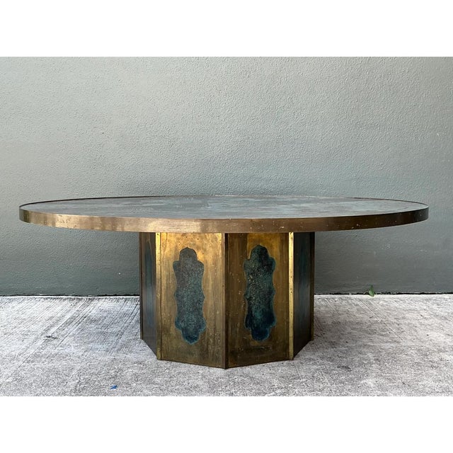 Vintage Phillip and Kelvin Laverne Etched Bronze Coffee Table For Sale - Image 15 of 15