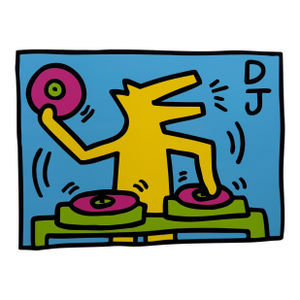 Keith Haring (1958-1990), Untitled (Dj), 1983, Copyright Keith Haring Foundation, Licensed by Artestar Ny, Printed in the Uk