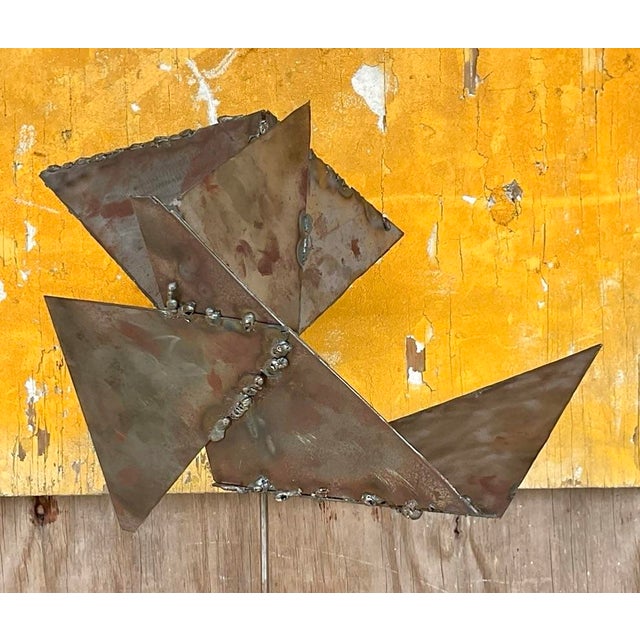 Abstract Contemporary Abstract Welded Steel Kinetic Sculpture For Sale - Image 3 of 7