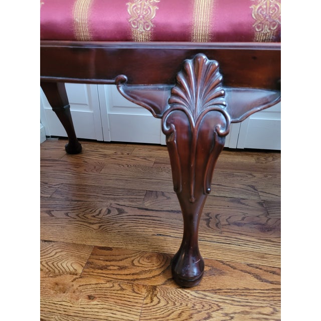 Chippendale Style Wood Two Person Settee For Sale In Washington DC - Image 6 of 8