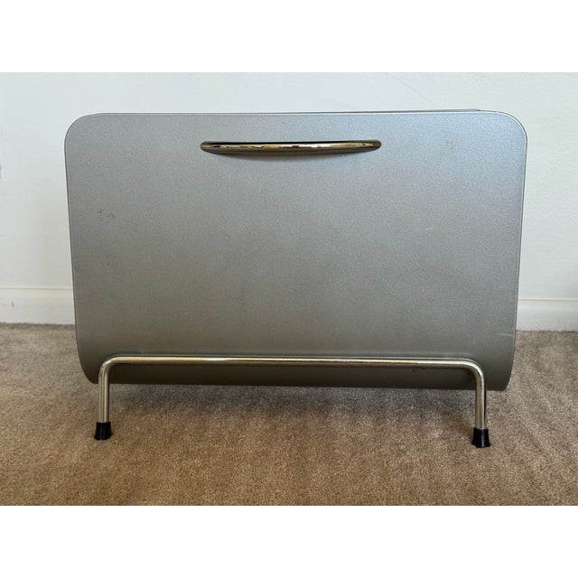 Mid Century Bent Steel Magazine Rack For Sale - Image 4 of 12
