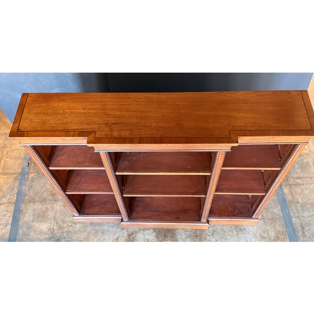 Brown Edwardian Breakfront Bookcase of Mahogany From England For Sale - Image 8 of 12