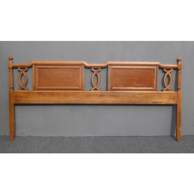 Modern 1950s Mid Century Modern Solid Cherry Wood King Headboard For Sale - Image 3 of 13