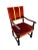 French Baroque Style Throne Armchair in Red Velvet and Yellow Fringe Trim, Circa 1940 For Sale - Image 11 of 12