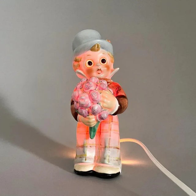 Mid-Century Porcelain Table Lamp attributed to Goebel, Germany, 1960s For Sale - Image 4 of 12