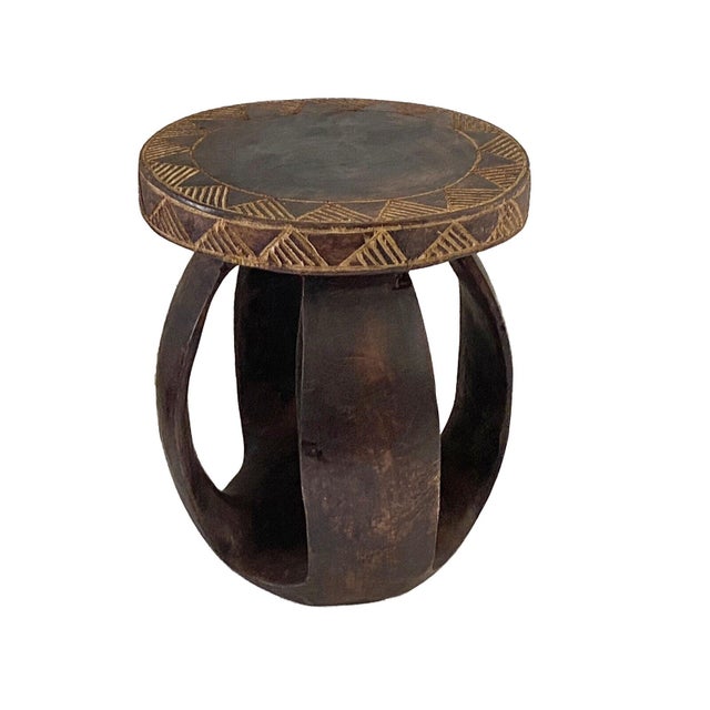 Vintage African Baga Stool/Table Guinea-Bissau 11" H by 9"Diameter For Sale - Image 4 of 8
