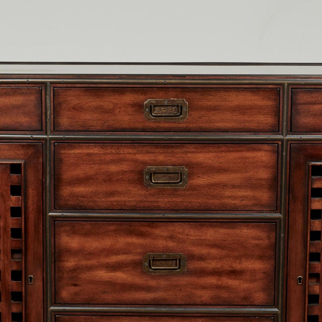 Vintage British Colonial Style Credenza or Chest by Theodore Alexander For Sale - Image 4 of 15
