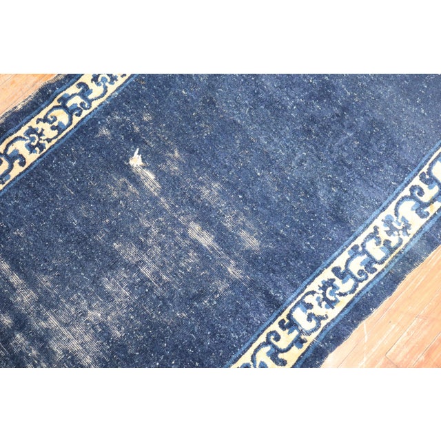 Blue Blue Antique Chinese Runner, 3'2'' X 12' For Sale - Image 8 of 9