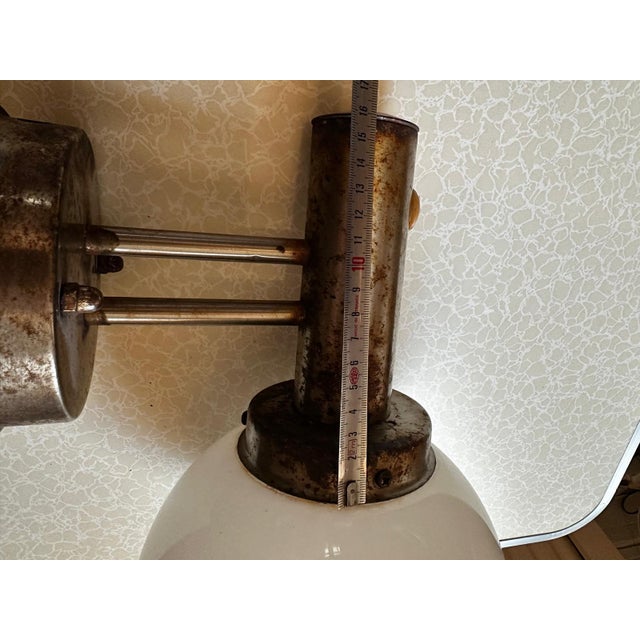 Modernist Wall Sconce in Opaline Glass and Chromed Metal, 1970s For Sale - Image 4 of 18