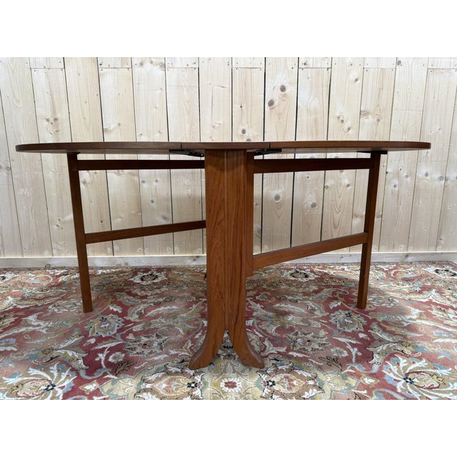 Rare Gateleg table in Scandinavian style, crafted from exotic wood. Beautiful piece in perfect condition. Dimensions when...
