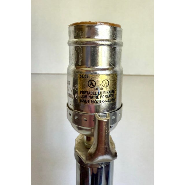 Vintage Art Deco Style Architectural Cubed Glass & Chrome Table Lamp For Sale - Image 11 of 12