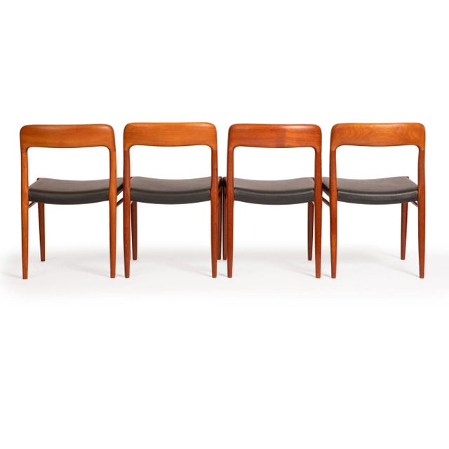 Niels Moller Vintage Niels Otto Møller Model 75 Dining Chairs in Solid Teak (Set of 4) For Sale - Image 4 of 11