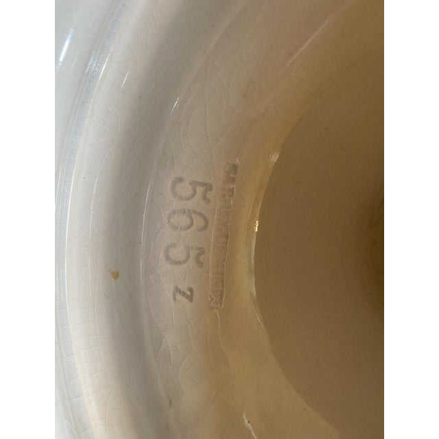 Cream Sarregemines 1880 Monumental French Majolica Jardinière For Sale - Image 8 of 8