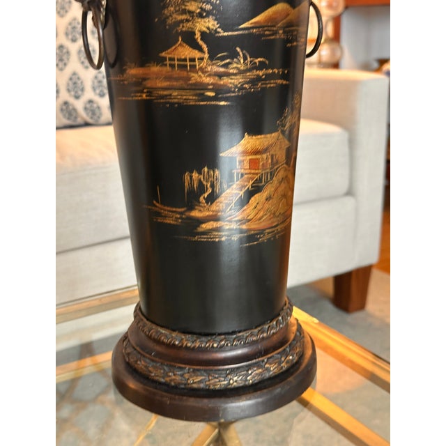 1990s 1990s Theodore Alexander Hand-Painted Chinoiserie Table Lamps – Pair For Sale - Image 5 of 16