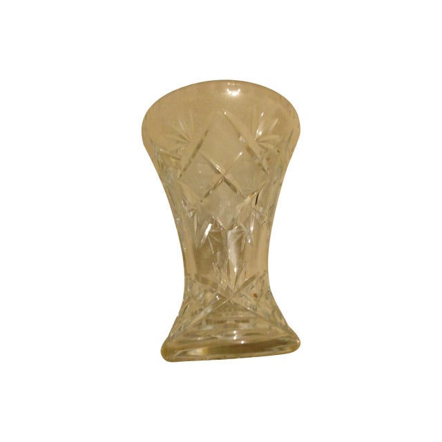 Vintage ABP American Brilliant Glass Corset Vase For Sale