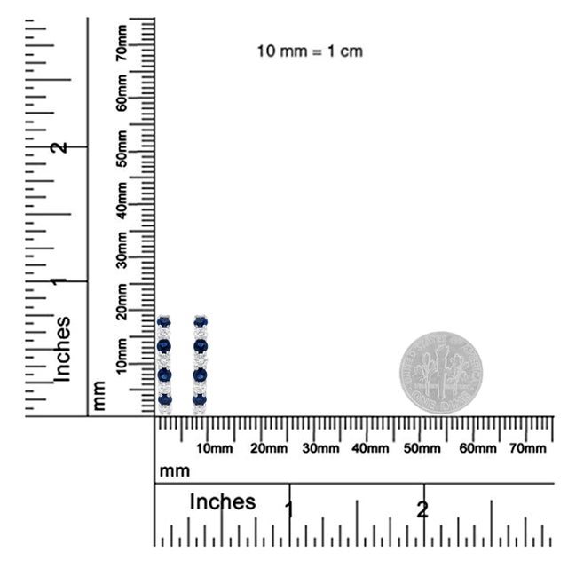 10K White Gold, ½ Cttw Diamond, & ½ Cttw Lab-Grown Blue Sapphire Leverback Hoop Earrings (H-I Color, I1-I2 Clarity) For Sale In New York - Image 6 of 6