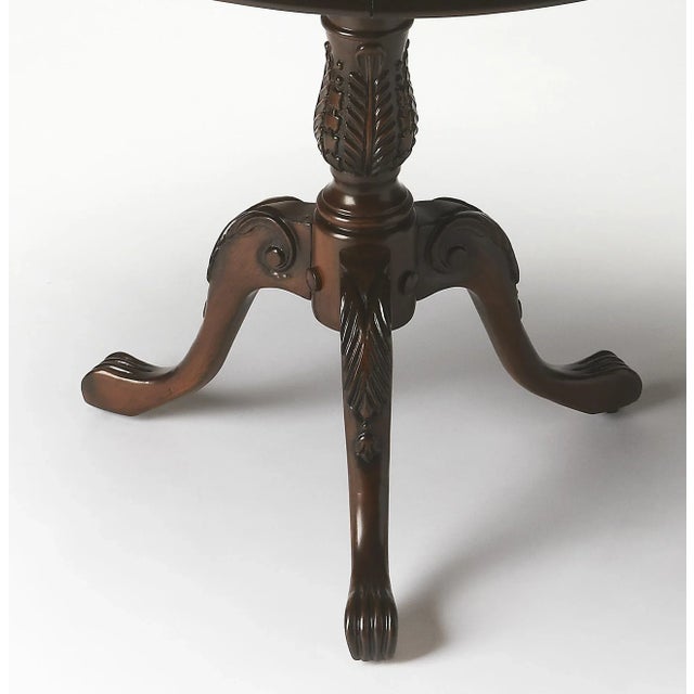 Traditional Carissa Round 30" Pedestal Table, Dark Brown For Sale - Image 3 of 4