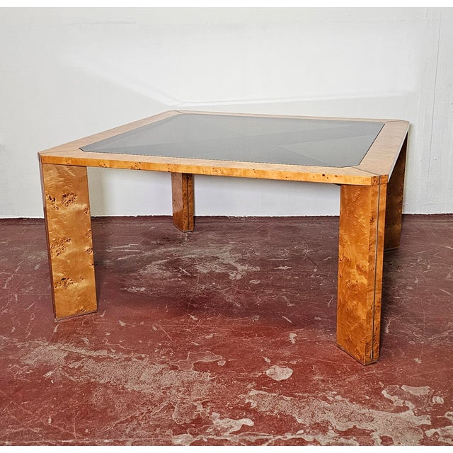 Beige Italian Dining Table in Briarwood, 1970s For Sale - Image 8 of 8