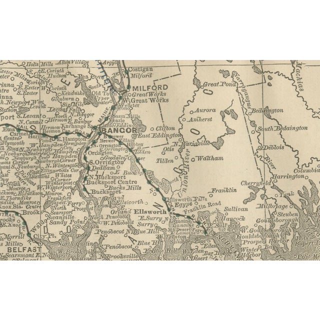 Black Antique Railroad Map in Pine, 1888 For Sale - Image 8 of 13