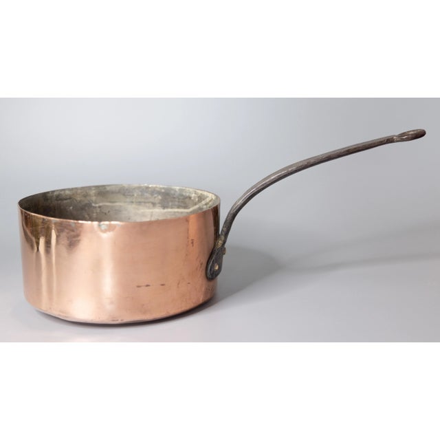 Large Antique French Copper Saucepan Pot For Sale - Image 4 of 10