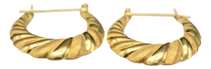 The Delfinas: 14K Gold Wide Rope Hoop Earrings, 2 Pieces