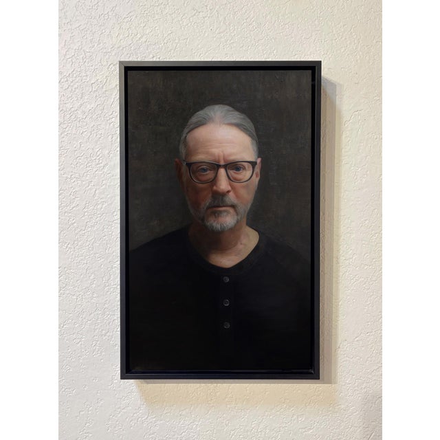 Early 21st Century Self Portrait at 72 by David Kassan | Oil on Acrylic Mirror Portrait of a man with glasses For Sale - Image 5 of 5