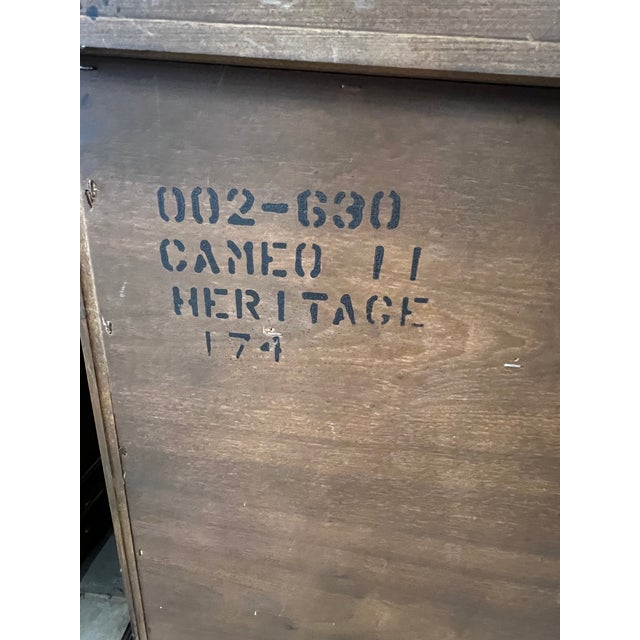 Vintage Drexel Heritage "Cameo Collection" Burled Walnut Nightstands - A Pair For Sale - Image 18 of 18