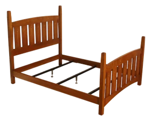 Stickley Mission Collection Harvey Ellis Inlaid Oak Queen Bed