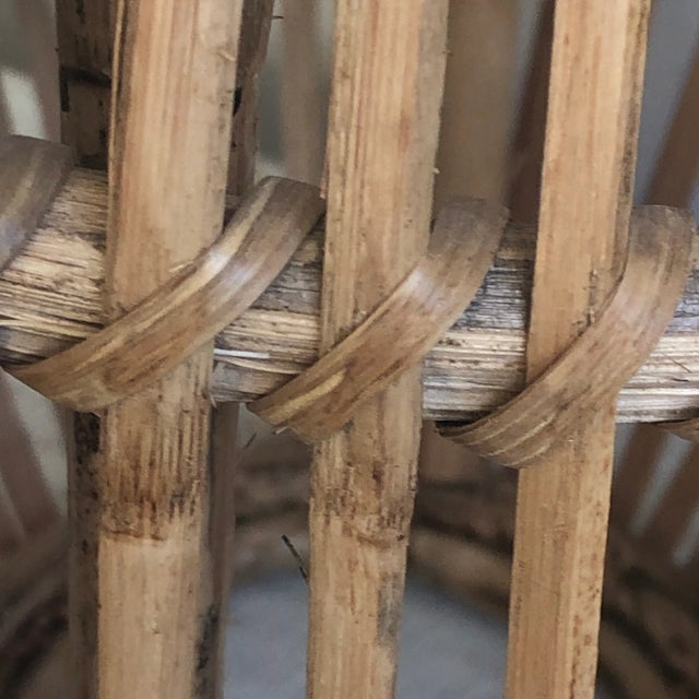 Vintage Boho Rattan Pendant Light Shade For Sale In Baltimore - Image 6 of 11