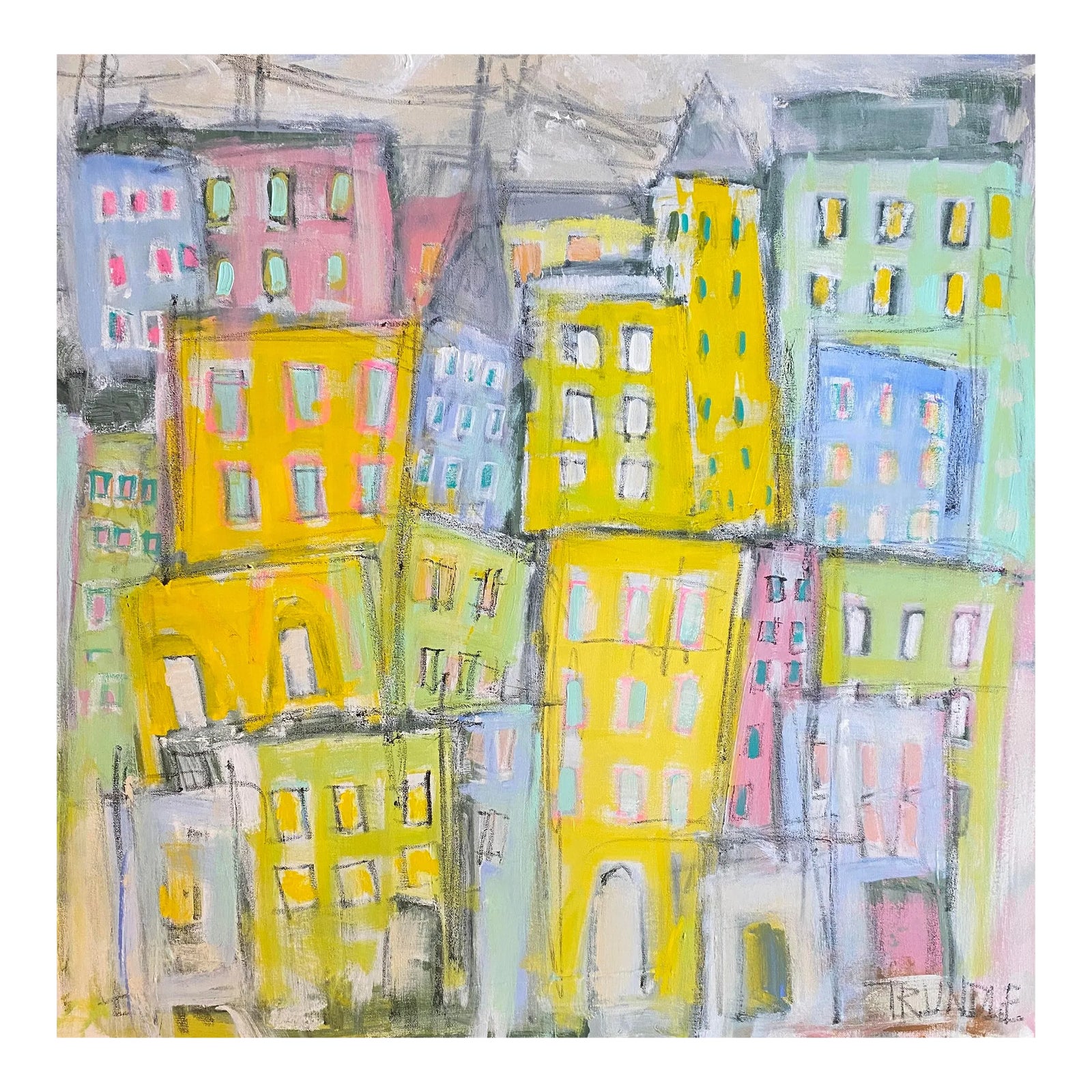 Sarah Trundle, Abstract Cityscape Painting, 