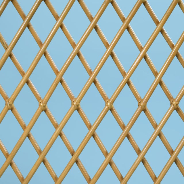 Late 20th Century Vintage Lattice Rattan Dining Table For Sale - Image 5 of 5