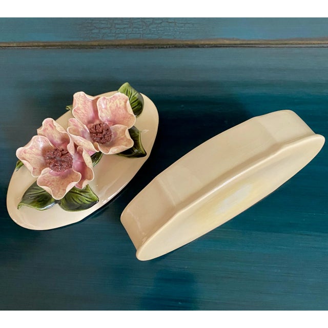 Ceramic Late 19th Century Magnolia Covered Ceramic Box For Sale - Image 7 of 8