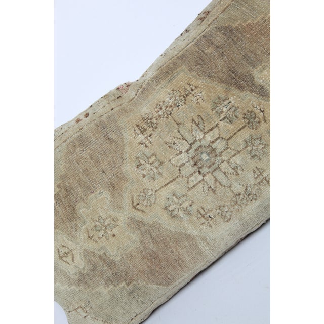 Authentic Vintage Soft Coler Tones Turkish Over Size Rug Pillow -16'' X 30'' For Sale In Tampa - Image 6 of 11