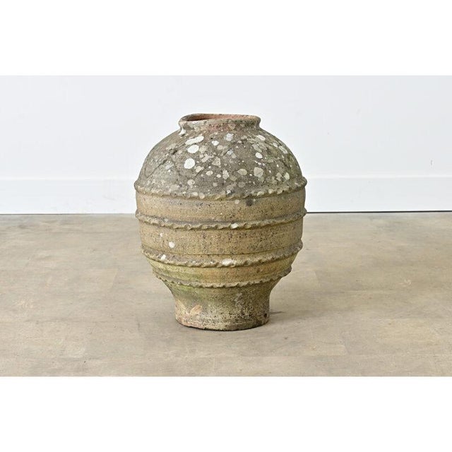 Stone Gray Spanish 19th Century Sgraffito Terracotta Olive Jar For Sale - Image 8 of 10