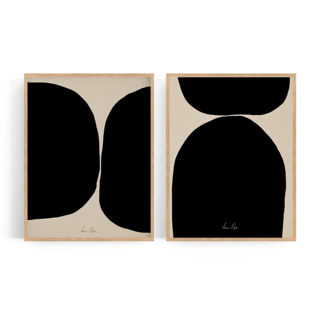 Paper Contemporary Minimalist Abstract Giclee Prints, Framed - a Pair For Sale - Image 7 of 7