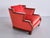 Art Deco Cubist Armchair in Vermilion Mohair Velvet and Maple, Belgium, 1920s For Sale - Image 6 of 17