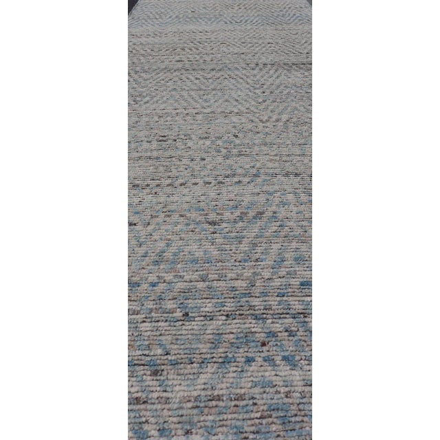 Tribal Runner With Sub-Geometric Modern Design by Keivan Woven Arts For Sale - Image 9 of 11